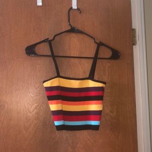 multi-colored cropped tank top